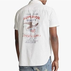 NWT Polo Ralph Lauren Americana White Button Down Eagle Shirt